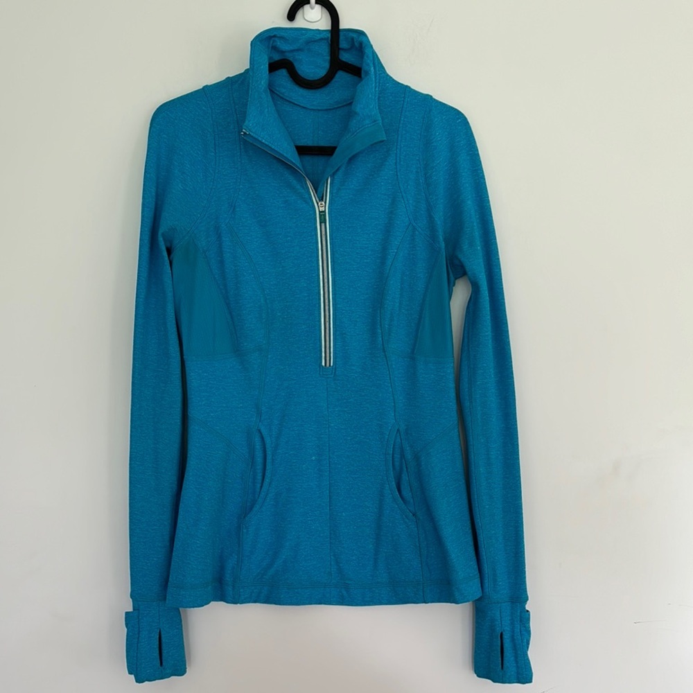 Lululemon Blue Quarter-Zip Run Reflective Pullover